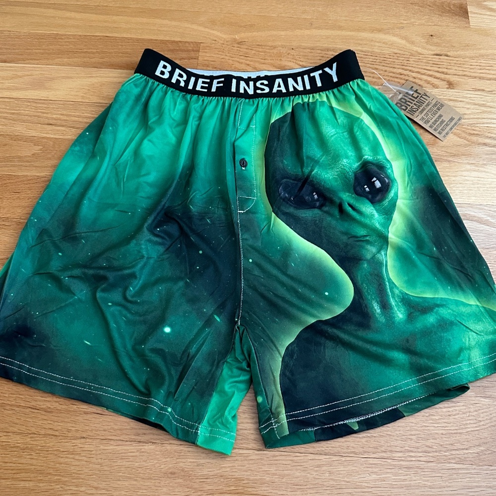 NWT Brief Insanity Alien Lounge Pants Boxer Shorts Size Small